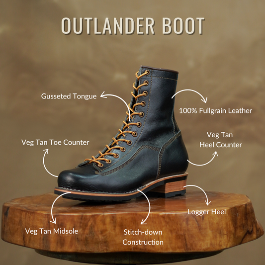 Outlander Boots 8" (Raven Black)