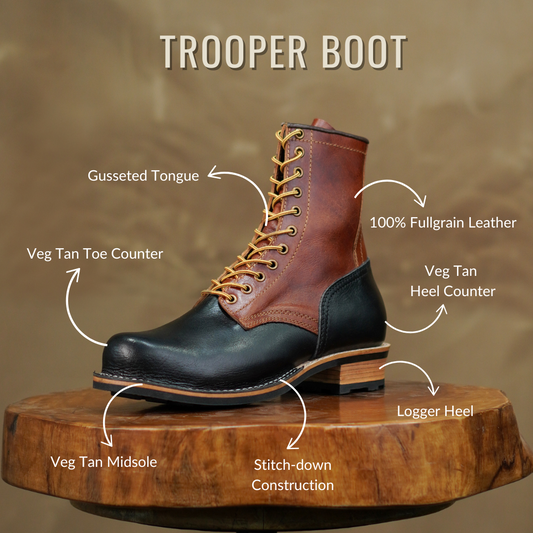 Trooper Boots 8" (Black & Tan)