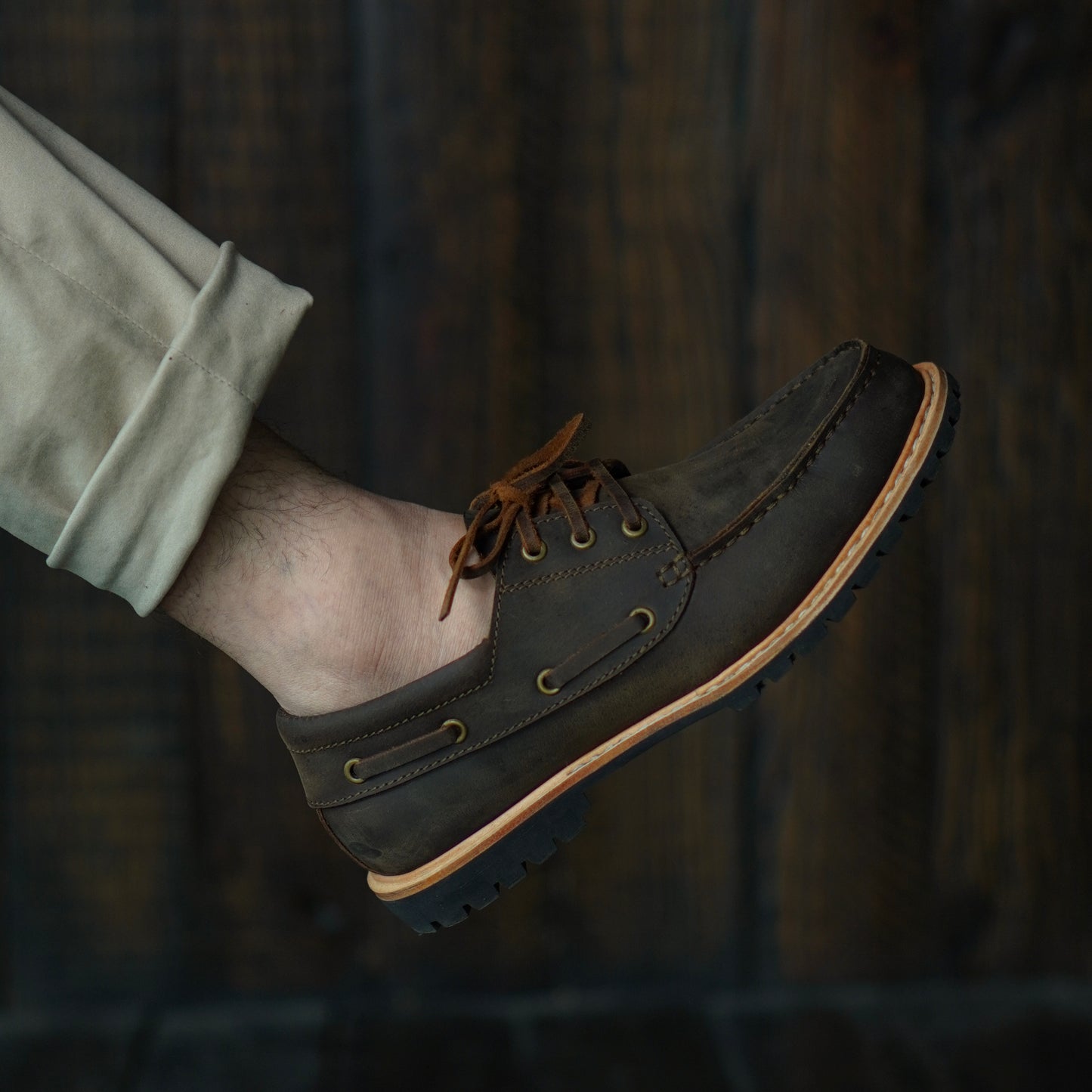 Voyager Boat Shoes (Vintage Brown) Goodyear Welted