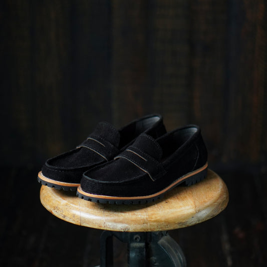 Oslo Penny Loafers Suede (Phantom Black) Goodyear Welted