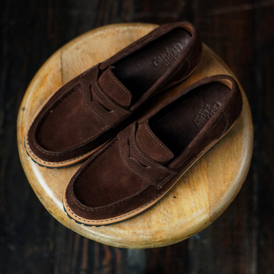 Oslo Penny Loafers Suede (Espresso Brown) Goodyear Welted