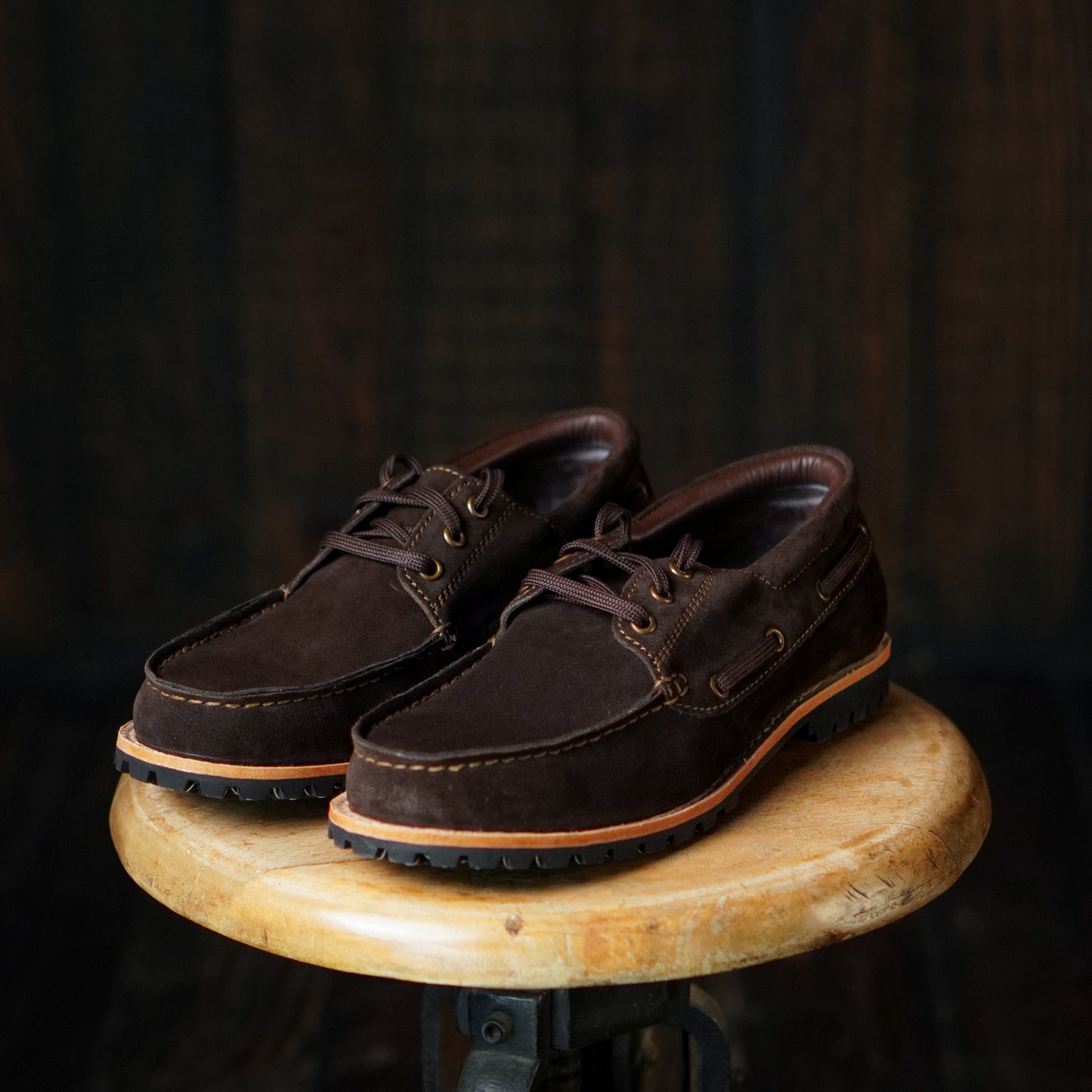 Voyager Boat Shoes Suede (Espresso Brown) Goodyear Welted