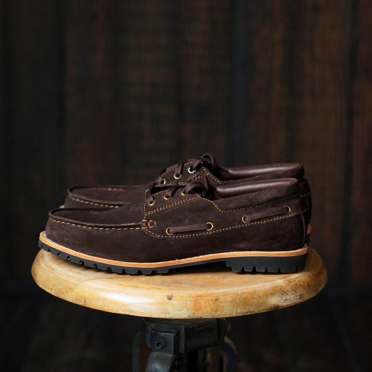 Voyager Boat Shoes Suede (Espresso Brown) Goodyear Welted