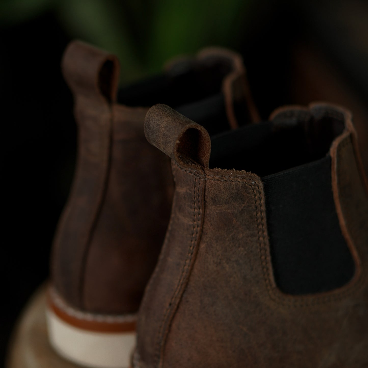 Women Chelsea Leather Boots (Vintage Brown) Goodyear Welted