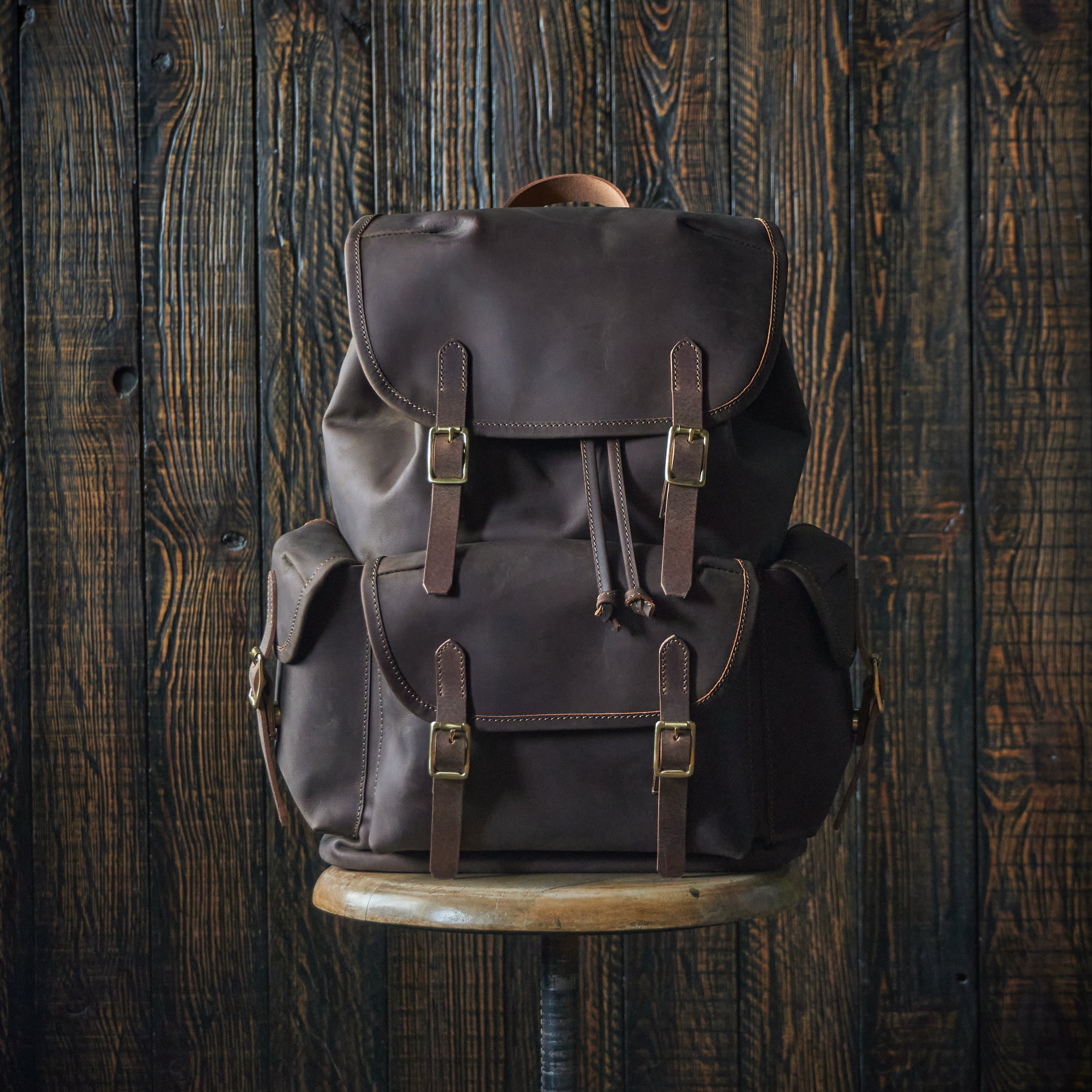 Leather rucksack best sale