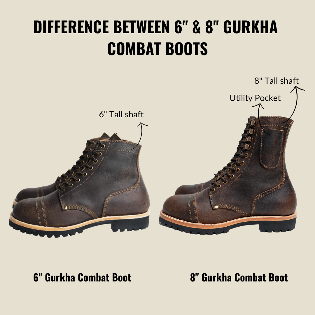 Gurkha Combat Boots 8" (Vintage Brown) Goodyear Welted