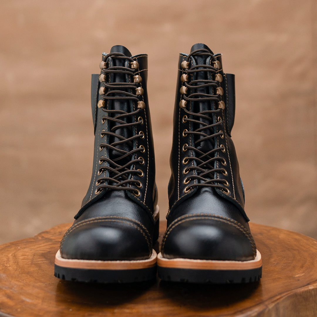 Gurkha Combat Boots 8" (Raven Black) Goodyear Welted