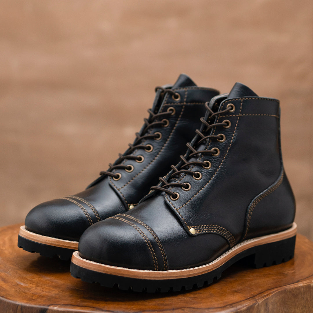 Gurkha Combat Boots 6" (Raven Black) Goodyear Welted