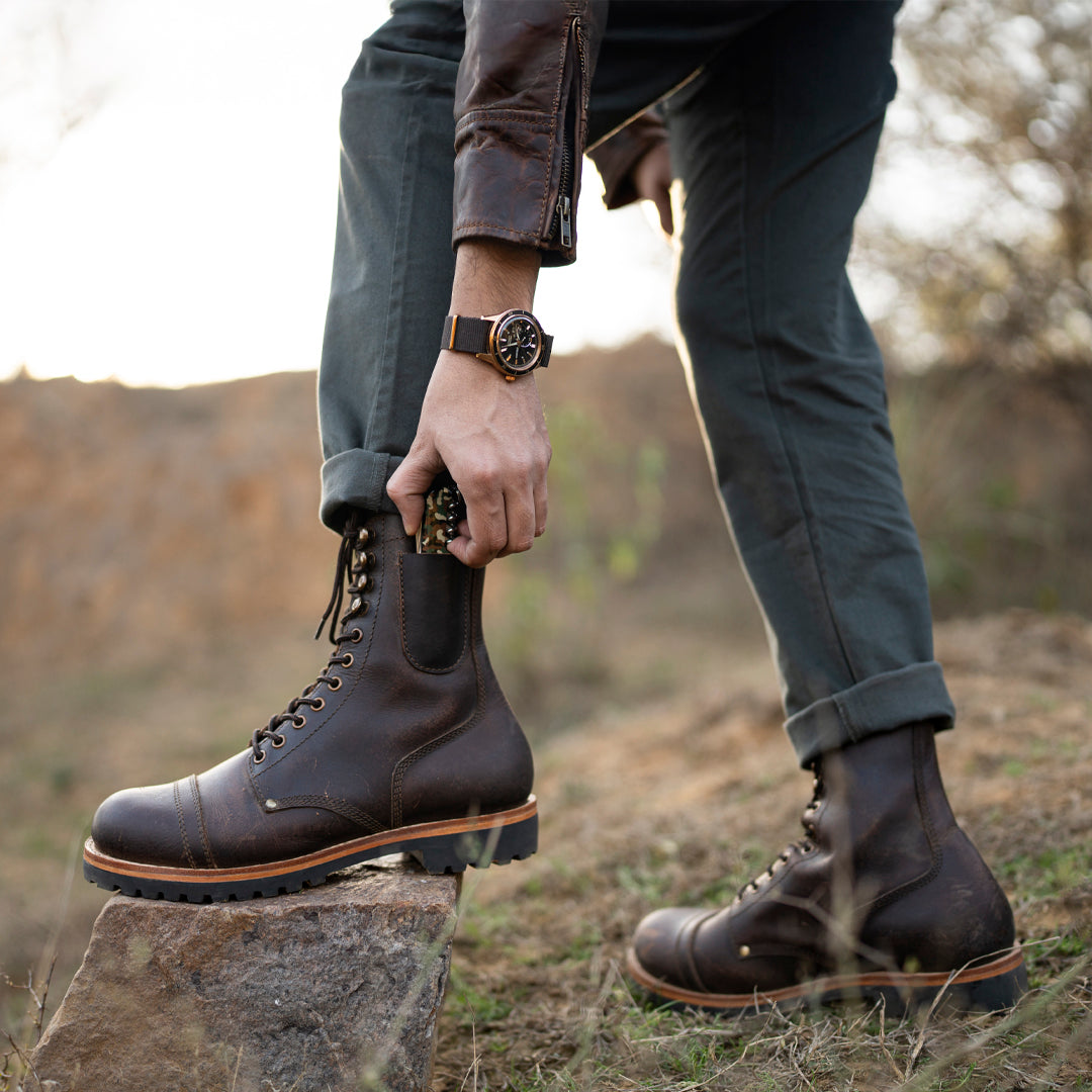 Gurkha Combat Boots 8" (Vintage Brown) Goodyear Welted