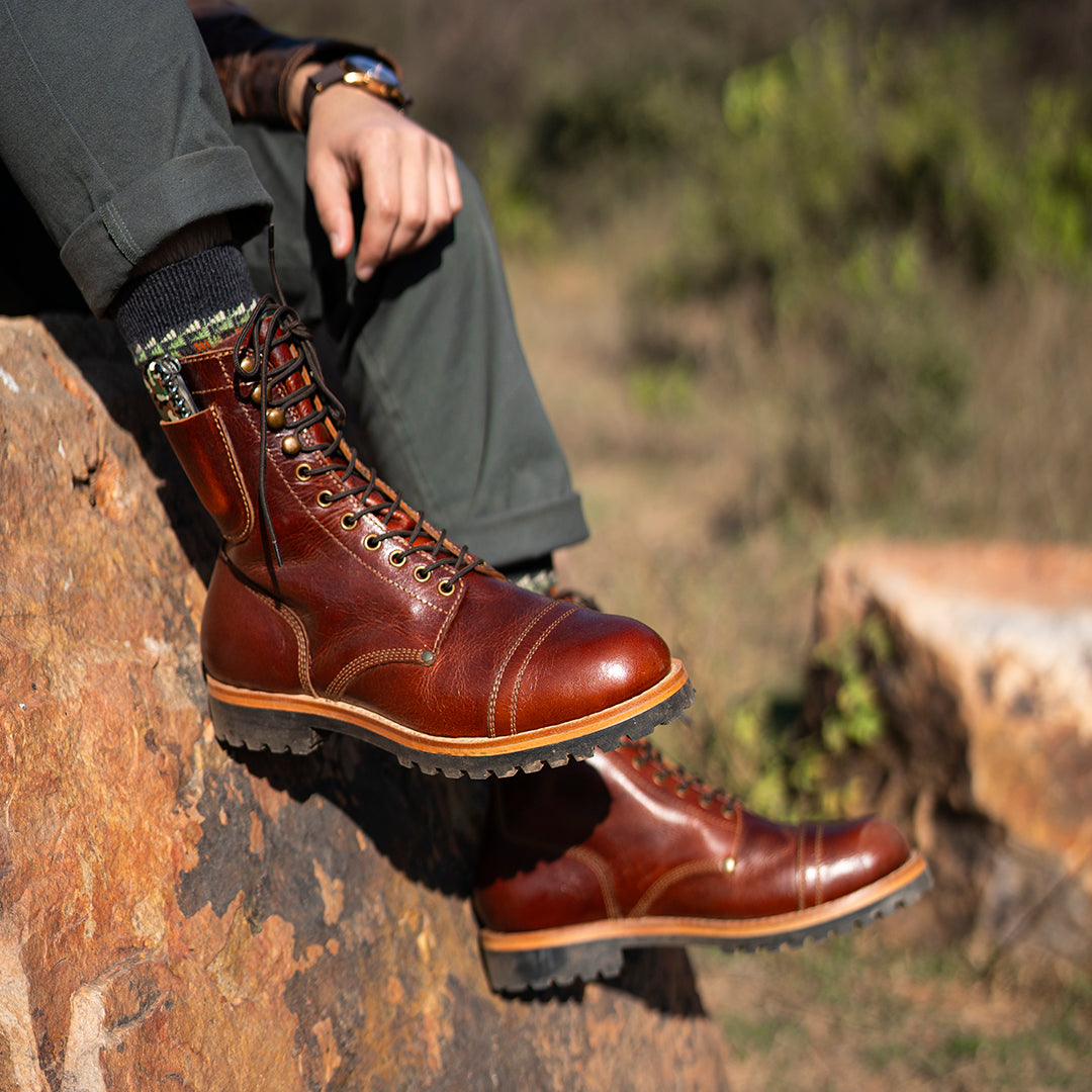 Gurkha Combat Boots 8" (Saddle Tan) Goodyear Welted