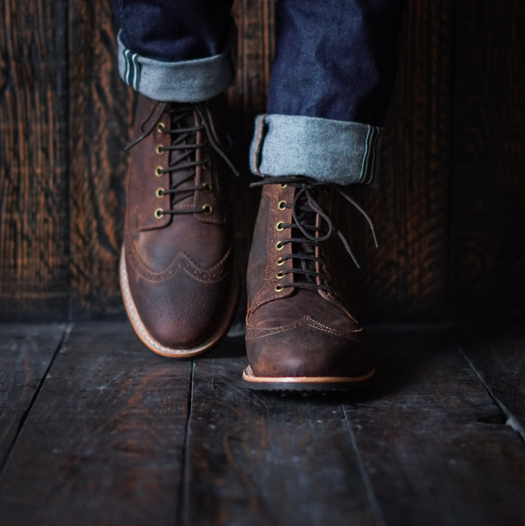 Goodyear welted brogue boots best sale